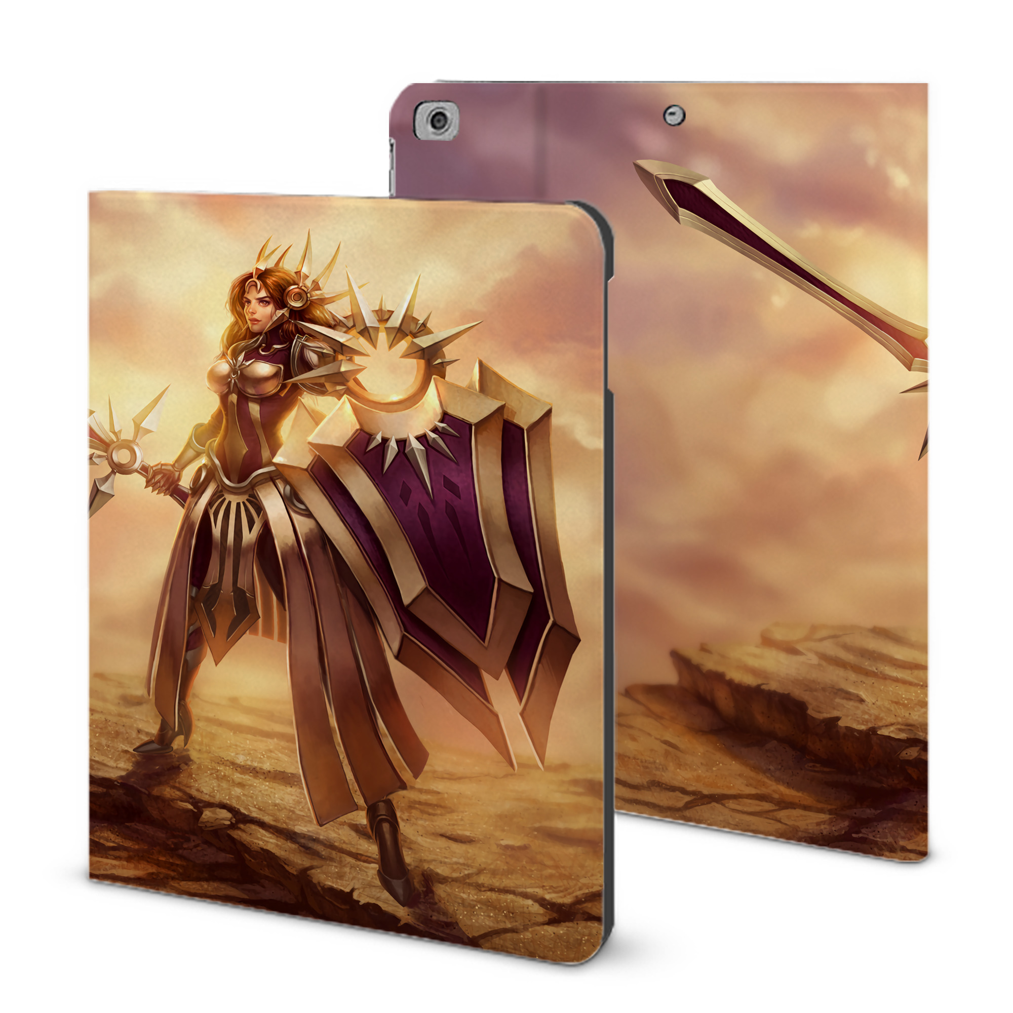 （画像用） リーグ・オブ・レジェンド League of Legends LOL IPad ケース ブック型 PUレザー TPU 耐衝撃 軽量 薄型 ペン収納なし 全面保護 IPad 各モデル対応